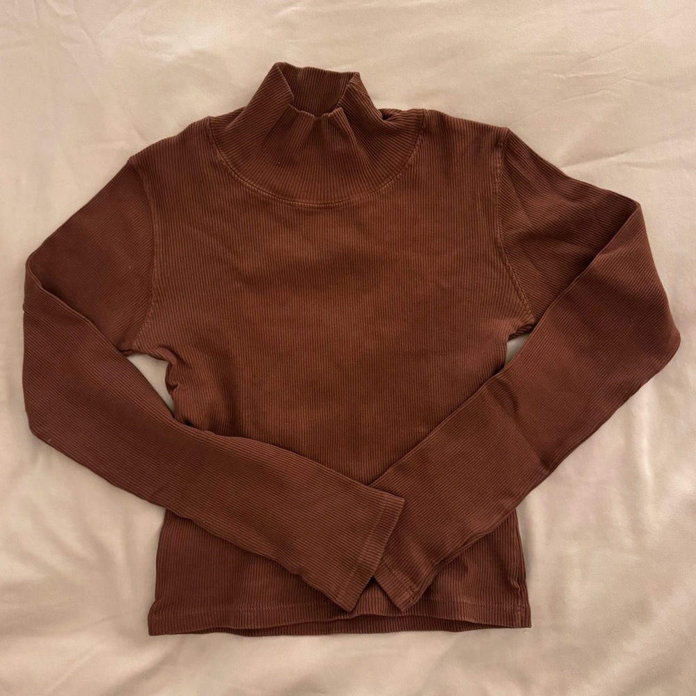 Big Bud Press Long Sleeve Brown Turtleneck XXS